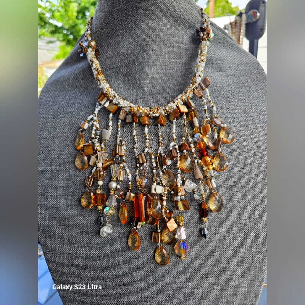 BEAUTIFUL Beaded and Shell handmade Necklace...WindSong